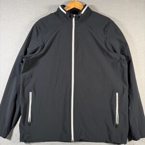 RHONE Mens Black Full Zip Jacket Lightweight Activewear XL Packable Hood